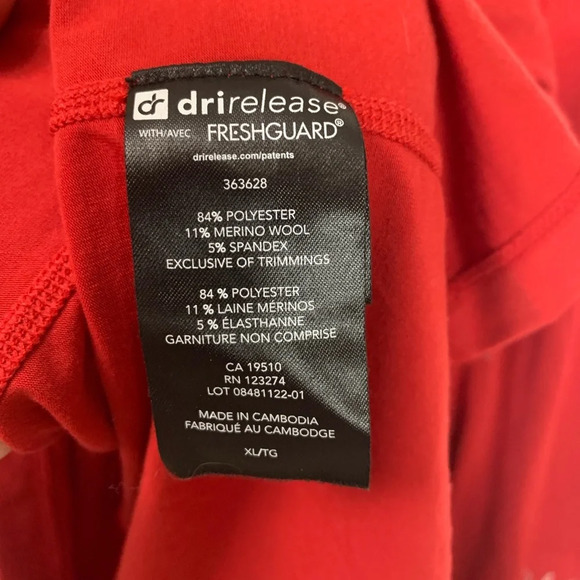 Paradox 1/4  Zip Dri Release Fresh Guard Top Womens XL Ruched Red Merino Blend - Picture 10 of 11